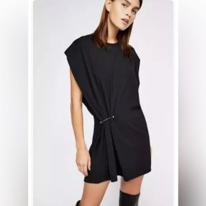 Women’s Free People Bianca black mini shift dress grommet size medium